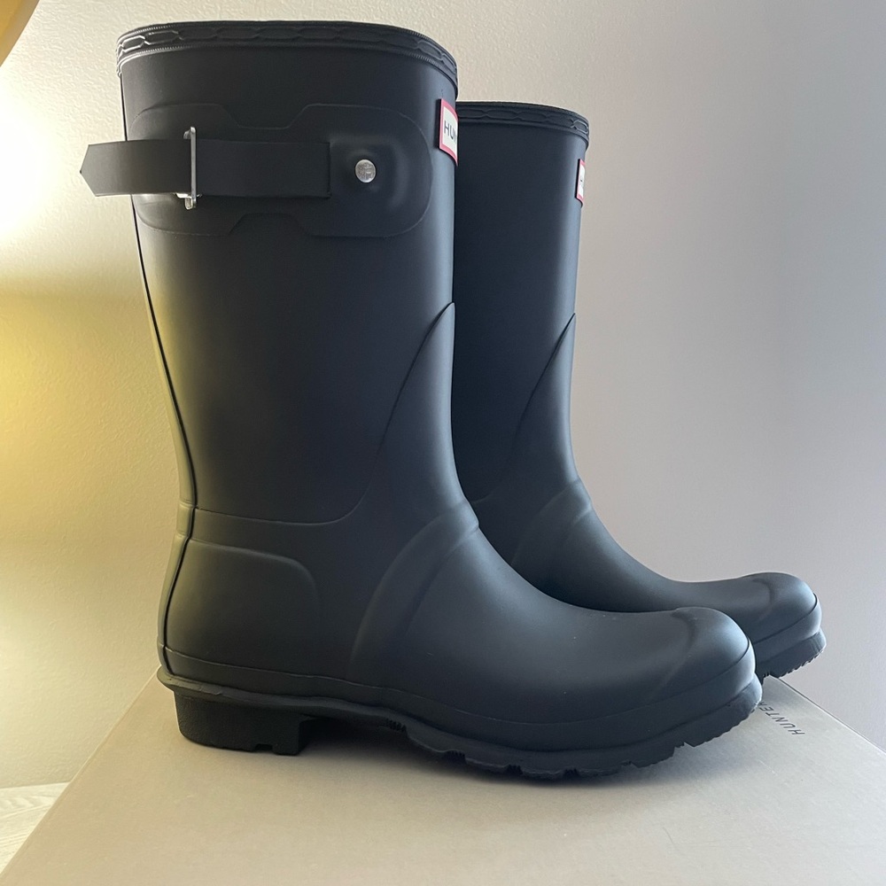 Hunter Black Matte Short Rain Boots